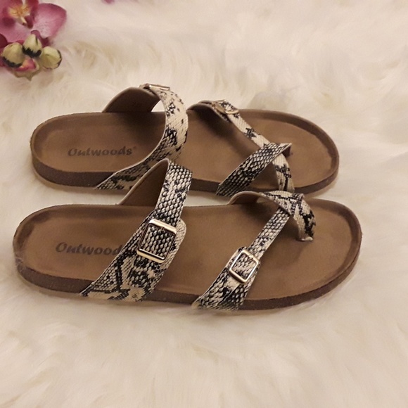 🆕️Cream Python Snakeskin Thong Birken Sandal 11 - Picture 4 of 8